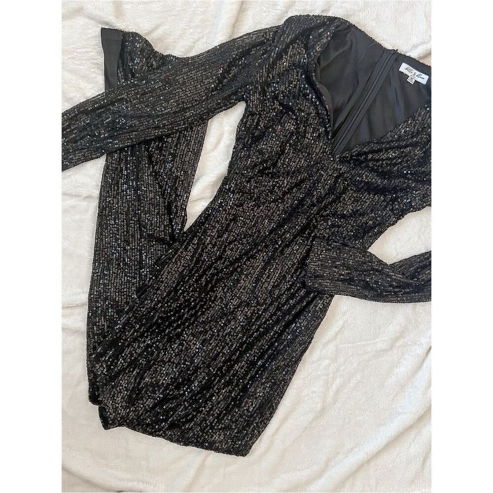 bella and bloom black sequin maxi dress size medium